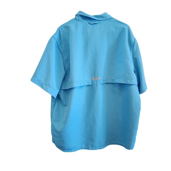 Real Tree Fishing Short Sleeve Vented Fishing Shirt Button Up Turquoise Size XL - Picture 2 of 11